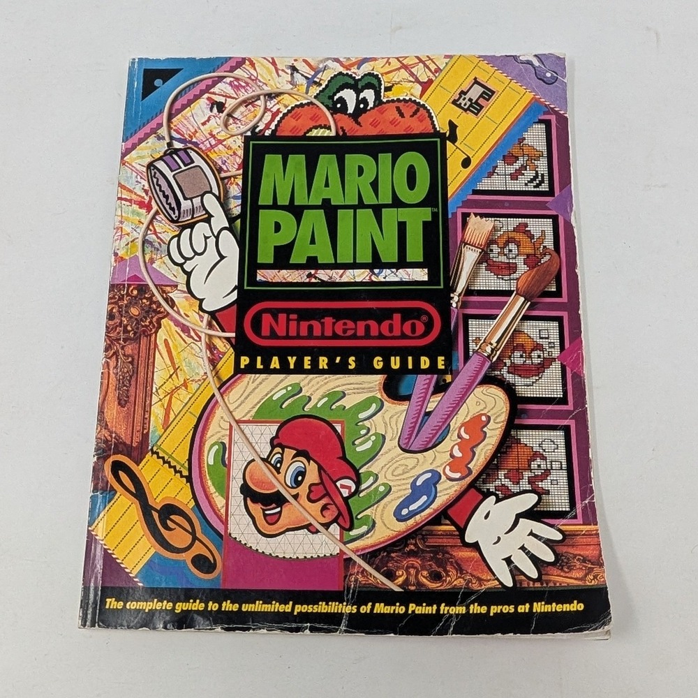 Nintendo Mario Paint Players Guide 1993 SNES Strategy Book 124 Pages